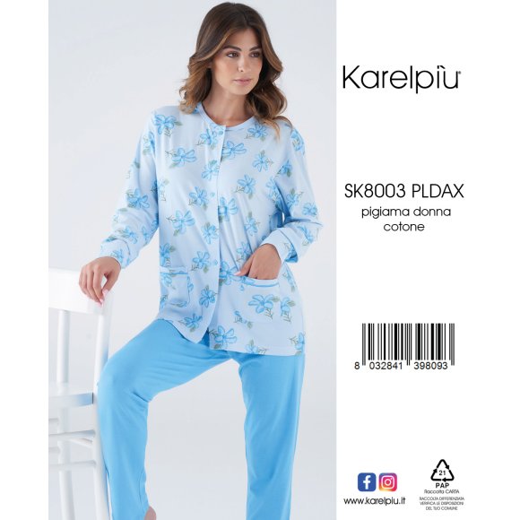 KAREL - PIGIAMA LUNGO APERTO DONNA COD.SK8003