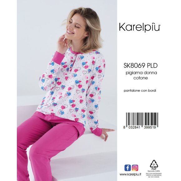 KAREL - PIGIAMA DONNA IN COTONE COD. SK8069PLDX
