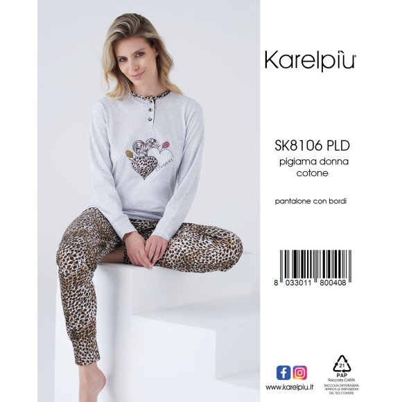 KAREL - PIGIAMA DONNA IN COTONE COD. SK8106PLD
