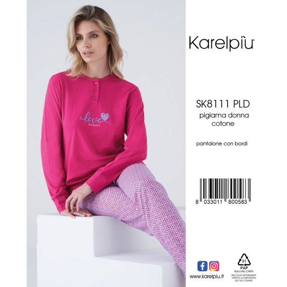 KAREL - PIGIAMA DONNA IN COTONE COD. SK8111PLD