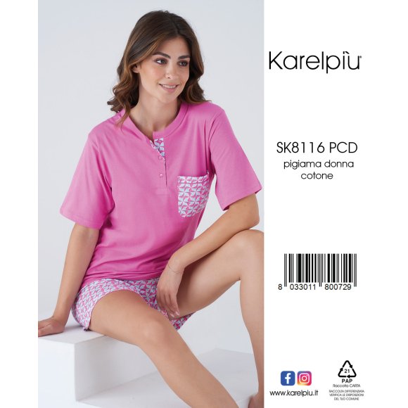 KAREL - PIGIAMA DONNA MEZZA MANICA COD.SK8116