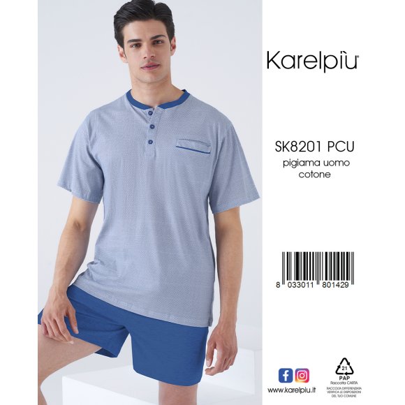 KAREL - PIGIAMA UOMO MEZZA MANICA COD.SK8201
