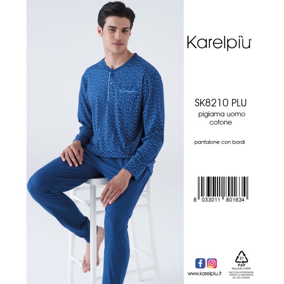 KAREL - PIGIAMA LUNGO UOMO IN COTONE COD.SK8210