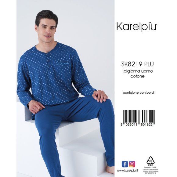 KAREL - PIGIAMA LUNGO UOMO IN COTONE COD.SK8219
