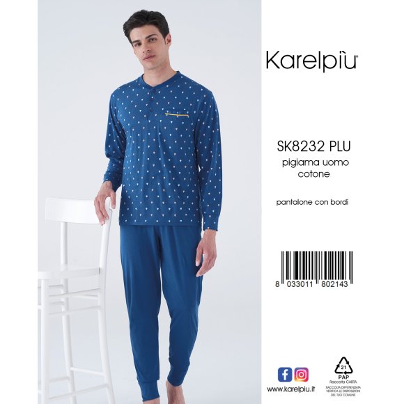 KAREL - PIGIAMA LUNGO UOMO IN COTONE COD.SK8232