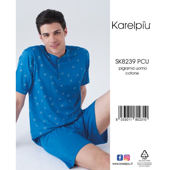 KAREL - PIGIAMA UOMO MEZZA MANICA COD.SK8239PCU 