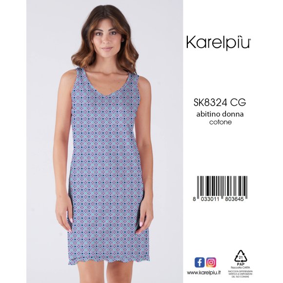 KAREL - CAMICIA DA NOTTE DONNA SPALLA LARGA COD.SK8324CG