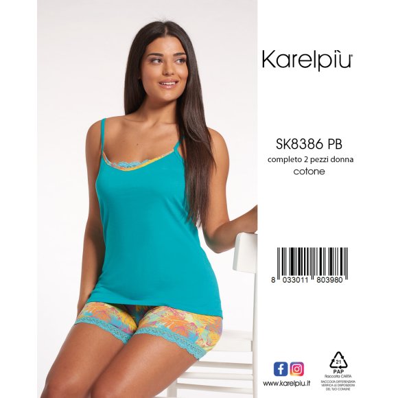 KAREL - PIGIAMA BRETELLA DONNA COD.SK8386PB