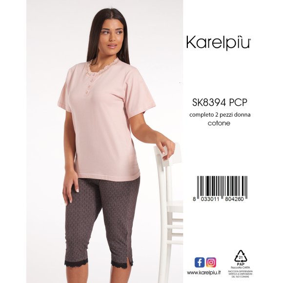 KAREL - PIGIAMA DONNA MEZZA MANICA COD.SK8394PCP