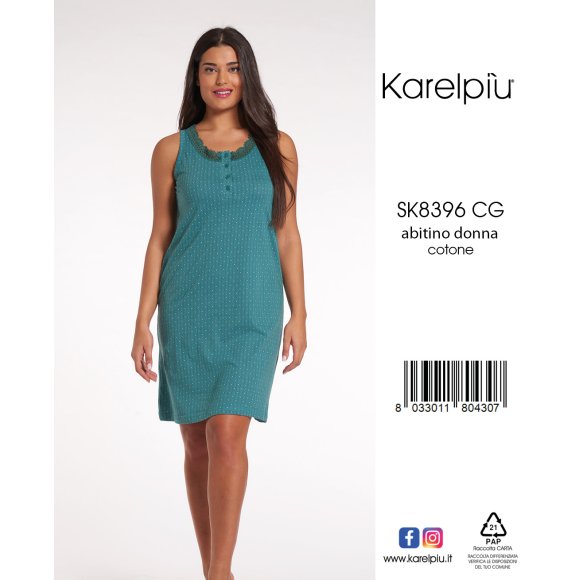KAREL - CAMICIA DA NOTTE DONNA SPALLA LARGA COD.SK8396CG