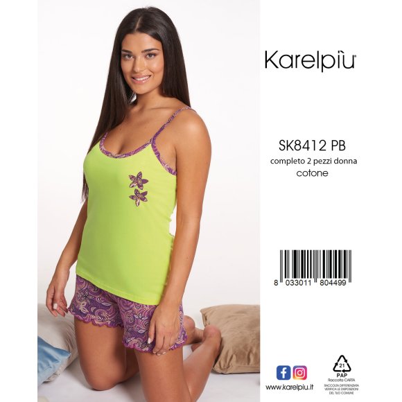 KAREL - PIGIAMA BRETELLA DONNA COD.SK8412PB