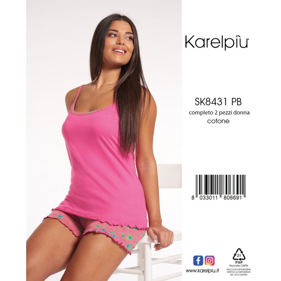 KAREL - PIGIAMA BRETELLA DONNA COD.SK8431PB 