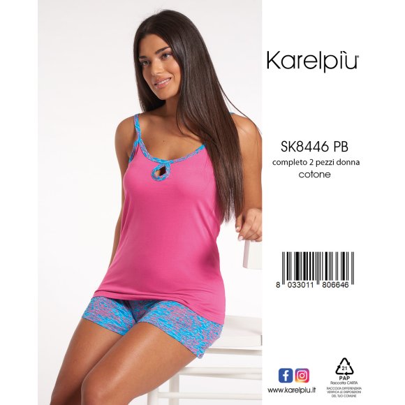 KAREL - PIGIAMA BRETELLA DONNA COD.SK8446PB