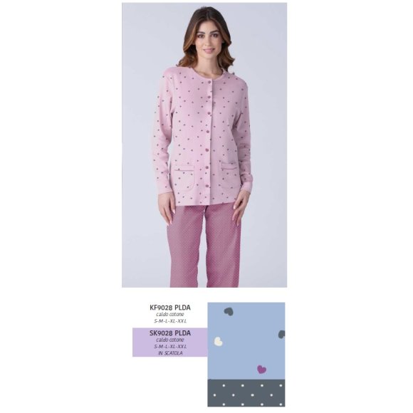 KAREL PIU'-PIGIAMA DONNA APERTO SK9028PLDA -(BLU)