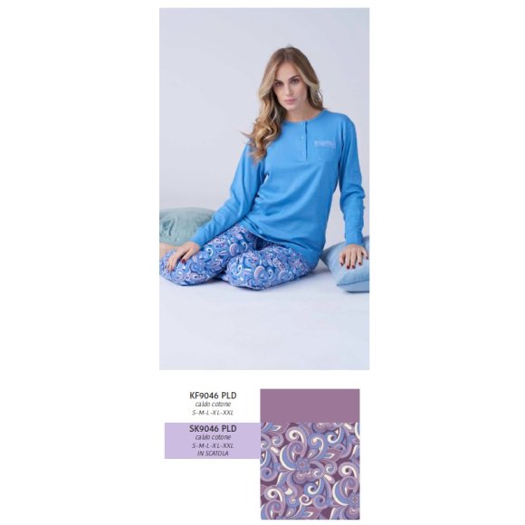 KARELPIU'-PIGIAMA DONNA LUNGO SK9046PLD- (VIOLA) 