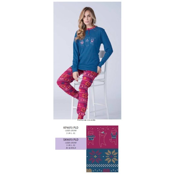 KARELPIU- PIGIAMA DONNA LUNGO SK9073PLD 