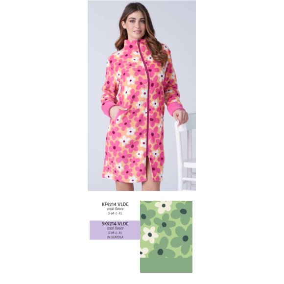KAREL PIU'-VESTAGLIA DONNA CORTA SK9214VLDC -(VERDE)