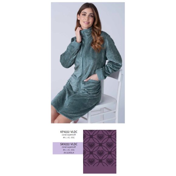 KAREL PIU'-VESTAGLIA DONNA CORTA SK9222VLDC -(VIOLA) 