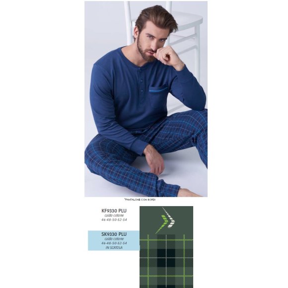 KAREL PIU'-PIGIAMA LUNGO UOMO SK9330PLU- (VERDE)