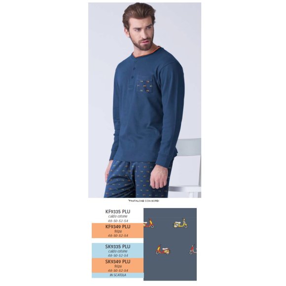 KAREL PIU'-PIGIAMA LUNGO UOMO SK9335PLU- (GRIGIO)