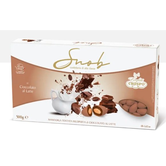 CRISPO SNOB CONFETTI LATTE MOCHA MOUSSE CON MANDORLA TOSTA RICOPERTA AL LATTE - 500 GR