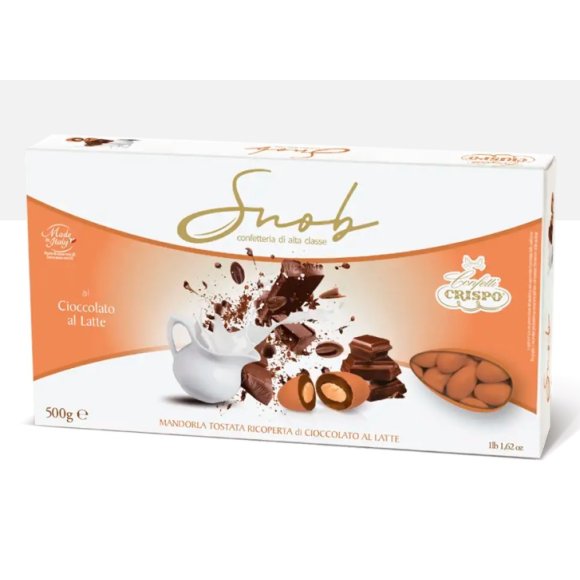 CRISPO SNOB CONFETTI LATTE COLOR TERRACOTTA MANDORLA TOSTATA RICOPERTA AL LATTE - 500G