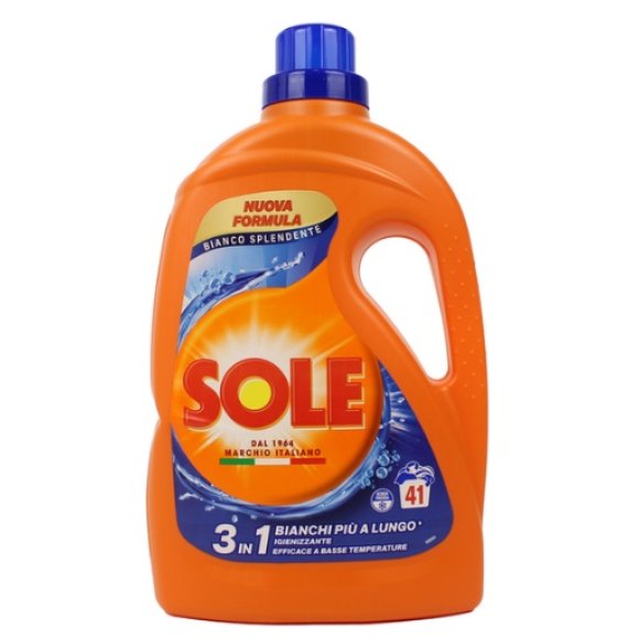 SOLE DETERSIVO LIQUIDO BUCATO LAVATRICE BIANCO SPLENDENTE 41 LAVAGGI LT 1,845