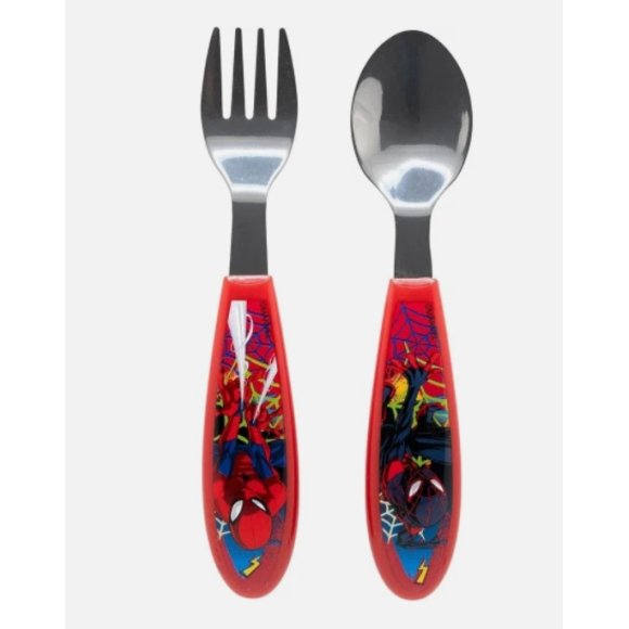 SPIDER-MAN SET 2 POSATE IN ACCIAIO | FORCHETTA E CUCCHIAIO MARVEL