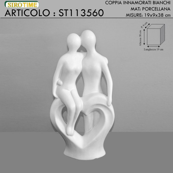 COPPIA INNAMORATI 38 CM - BIANCO