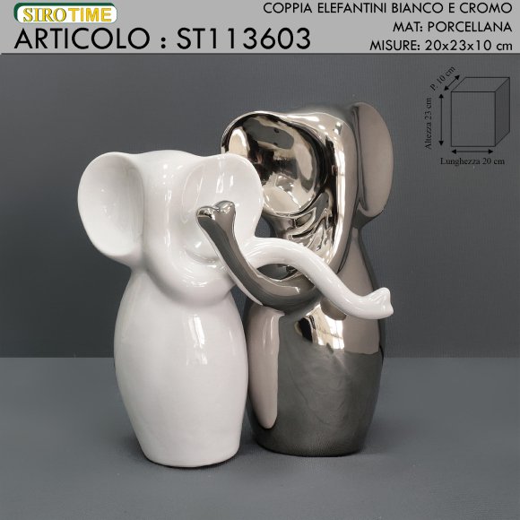 COPPIA ELEFANTI 23 CM