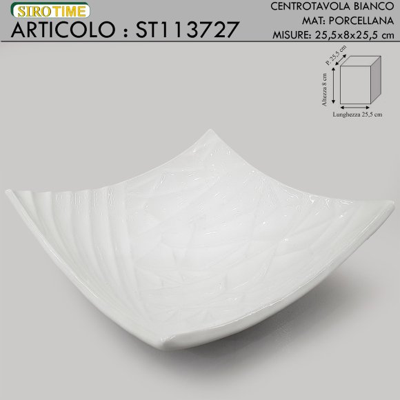 CENTROTAVOLA BIANCO IN PORCELLANA - 25,5 CM