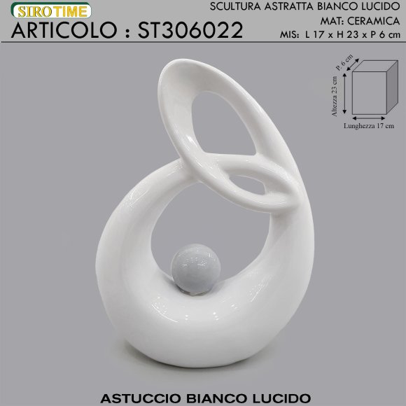SCULTURA ASTRATTA 23 CM - BIANCA