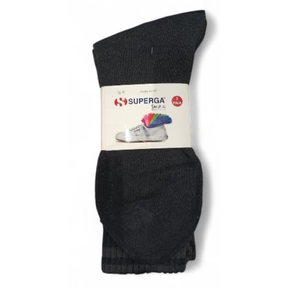 SUPERGA CALZINI TENNIS IN SPUGNA NERO - 3 PEZZI SUPERGA CALZINI TENNIS IN SPUGNA NERO - 3 PEZZI