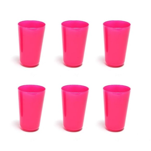 SET 6 BICCHIERI IN VETRO "ELEGANT" - ROSA OPACO