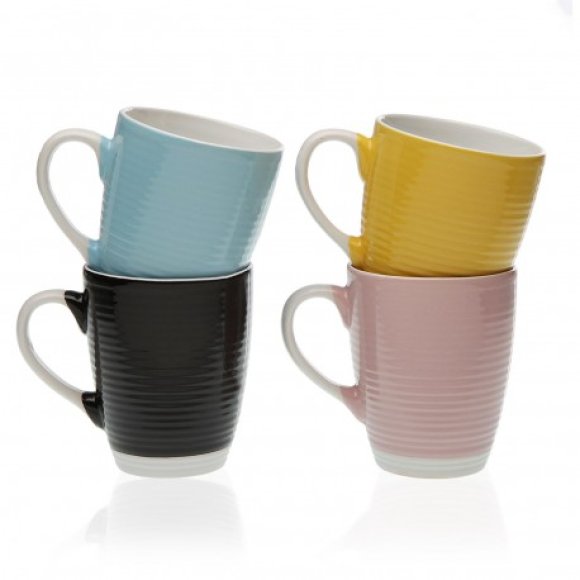 TAZZA IN GRES - 4 COLORI ASSORTITI