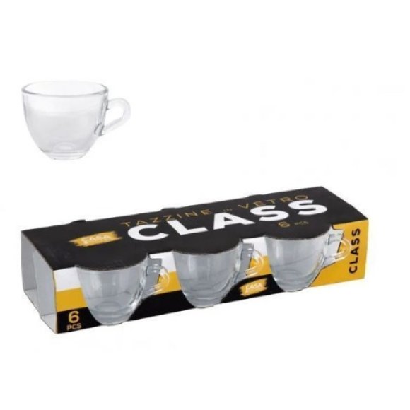 SERVIZIO CAFFE IN VETRO CLASS  - 6 PEZ