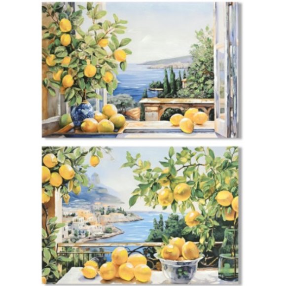 QUADRO SU TELA IN MDF 100X3X70 LIMONS BALCONE - 2 MODELLI ASSORTITI QUADRO SU TELA IN MDF 100X3X70 LIMONS BALCONE - 2 MODELLI ASSORTITI