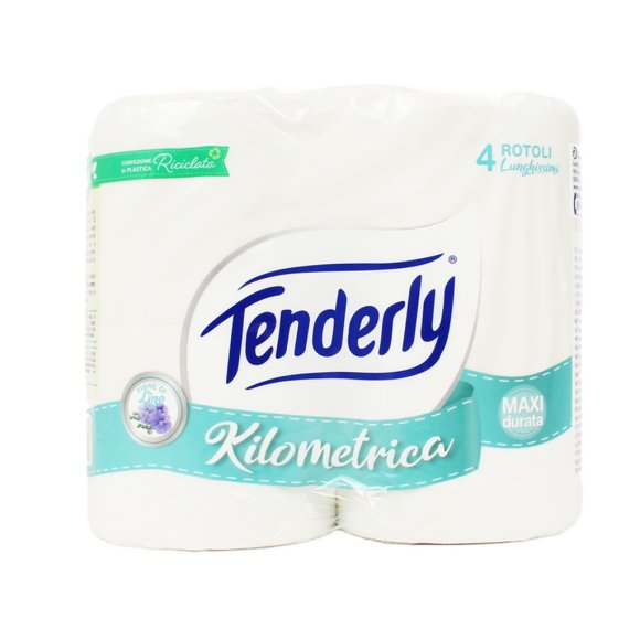Carta Igienica Tenderly Kilometrica – 4 Rotoli Lunghissimi – Maxi Durata