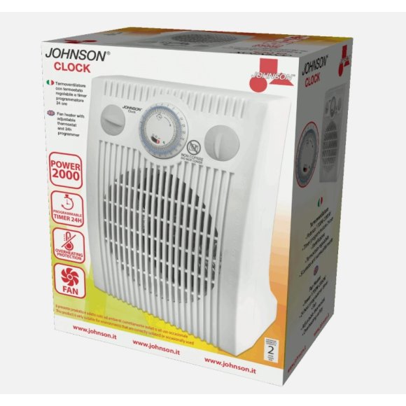 JOHNSON TERMOVENTILATORE DA BAGNO CON TIMER REGOLABILE 1000-2000W JOHNSON TERMOVENTILATORE DA BAGNO CON TIMER REGOLABILE 1000-2000W