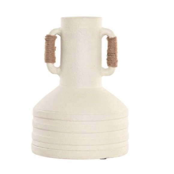 VASO IN TERRACOTTA BIANCO 25X25X37,5 CM 