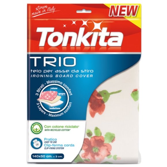 Tonkita Copri Asse Da Stiro Trio Triplo 140x50 Cm