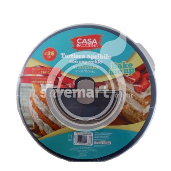 TORTIERA APRIBILE CON COPERCHIO BAKE - 26 CM 