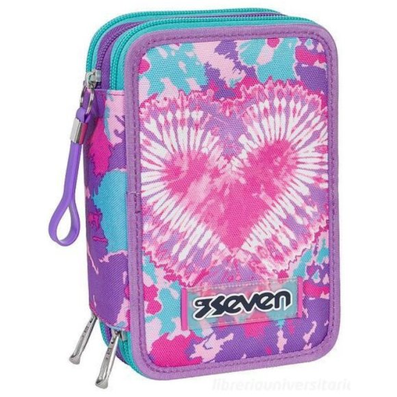  ASTUCCIO SEVEN 3 ZIP TRENDY HEART GIRL - COMPLETO 44 PEZZI 