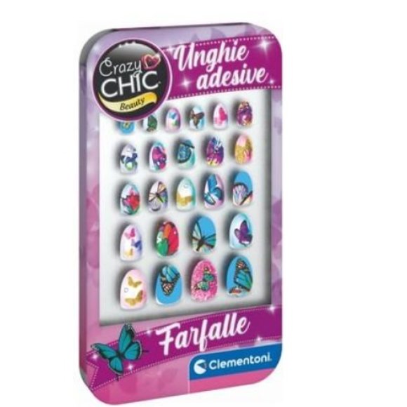 CLEMENTONI CRAZY CHIC  UNGHIE ADESIVE BUTTERFLY 