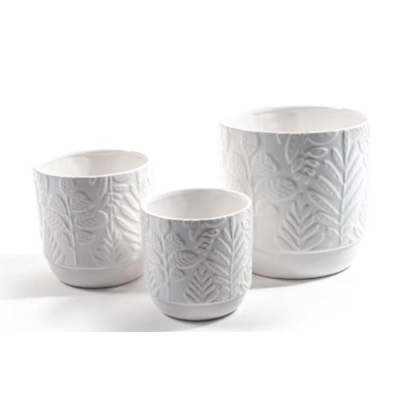 MERCURY SET 3 VASI PER FIORI IN CERAMICA BIANCA 