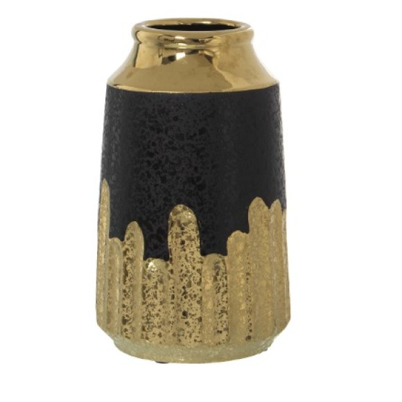 CAMACHO VASO IN CERAMICA 12x50 CM -NERO/ORO CAMACHO VASO IN CERAMICA 12x50 CM -NERO/ORO