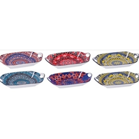 VASSOIO IN CERAMICA "EVA" 27CM X 1 - DECORAZIONI ASSORTITI