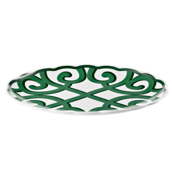 GUZZINI NATALE VASSOIO OVALE GRANDE HARMONIA VERDE  51,5x38xh3,5 CM