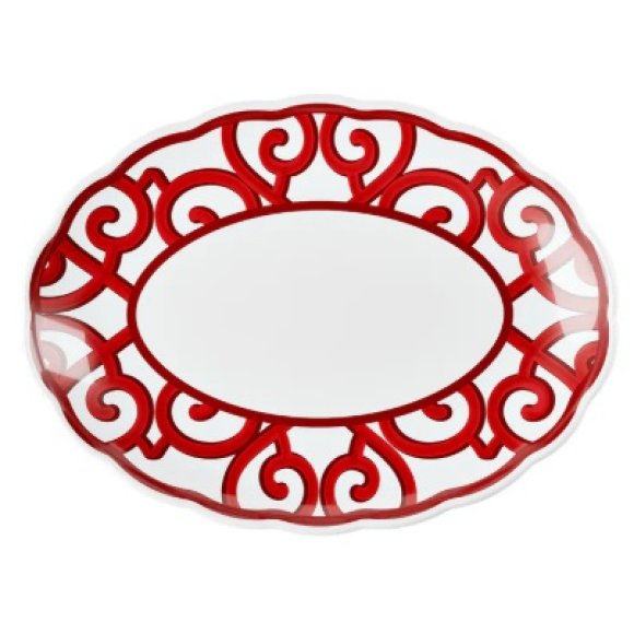 GUZZINI NATALE VASSOIO OVALE PICCOLO HARMONIA ROSSO 36,5x27xh3,5 CM