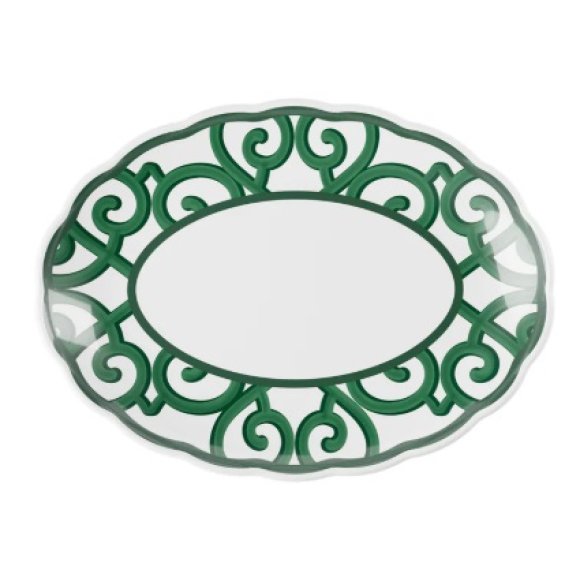 GUZZINI NATALE VASSOIO OVALE PICCOLO HARMONIA VERDE 36,5x27xh3,5 CM